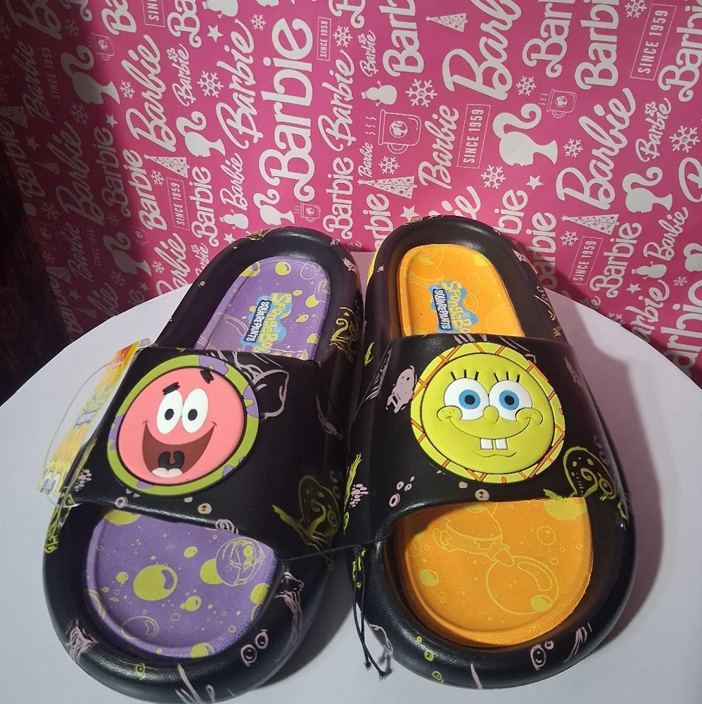 🔥NW SpongeBob SquarePants Slide Sandals  UNISEX Fun Patrick Star Men's 7 - Picture 2 of 10